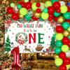 Sursurprise Christmas First Birthday Party Decorations, Xmas Balloon Garland Arch Kit With Oh What Fun It Is To Be One Backdrop for Boys or Girls Winter Holiday 1st Birthday Party Supplies view 4