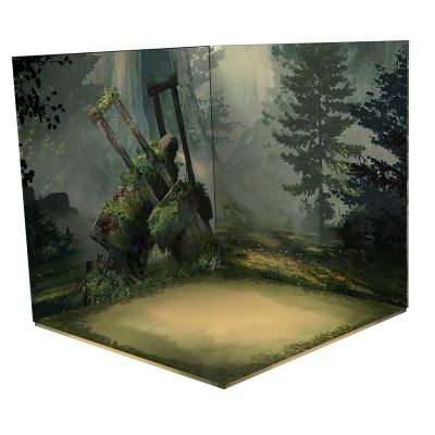 shamjina 1/12 Backdrop Storage Organizer Stand Vehicle Model Showcase for Action Figures Vehicle Scene Layout, Forest