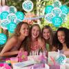 18th Birthday Latex Balloons, Pack of 45 Turquoise 18 Year Old Birthday Decorations - Teal Blue White Sweet 18th Party Supplies for Girls view 4