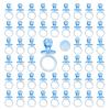 50 Pieces 2.75 Inch Baby Pacifier Baby Shower Plastic Pacifier for Baby Shower Pacifier, Baby Shower Gender Show Party Decoration DIY Baby Shower Birthday Party Gift (Blue) view 1