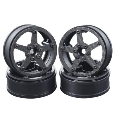 4Pcs 64x30mm Carbon Fiber Wheels Rim for RC Competition Crawler MOA RC4WD Bully 2 XR10 RS10 Motor On Axle 2.2 Tires (A)