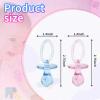 50 Pieces 2.75 Inch Baby Pacifier Baby Shower Plastic Pacifier for Baby Shower Pacifier, Baby Shower Gender Show Party Decoration DIY Baby Shower Birthday Party Gift (Pink and Blue) view 2
