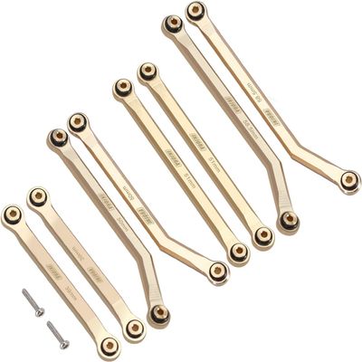 INJORA Brass High Clearance Front 4 Links Set 37g Heavy Brass Links for SCX24 C10 JLU Bronco Base Camp 4Runner Axial 1/24 RC Crawler Car(Brass)