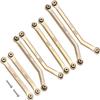 INJORA Brass High Clearance Front 4 Links Set 37g Heavy Brass Links for SCX24 C10 JLU Bronco Base Camp 4Runner Axial 1/24 RC Crawler Car(Brass) view 1