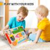 Montessori Busy Board for Toddlers, Wooden Sensory Toys, Preschool Learning Activities for Fine Motor Skills Travel Toy, Basic Life Skills Educational Gifts for 1 2 3 Years Old Kids Boys Girls view 4