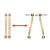 INJORA Brass High Clearance Front 4 Links Set 43g Links Set for SCX24 Gladiator Dodge Power Wagon Axial 1/24 RC Crawler Car(Brass) view 3