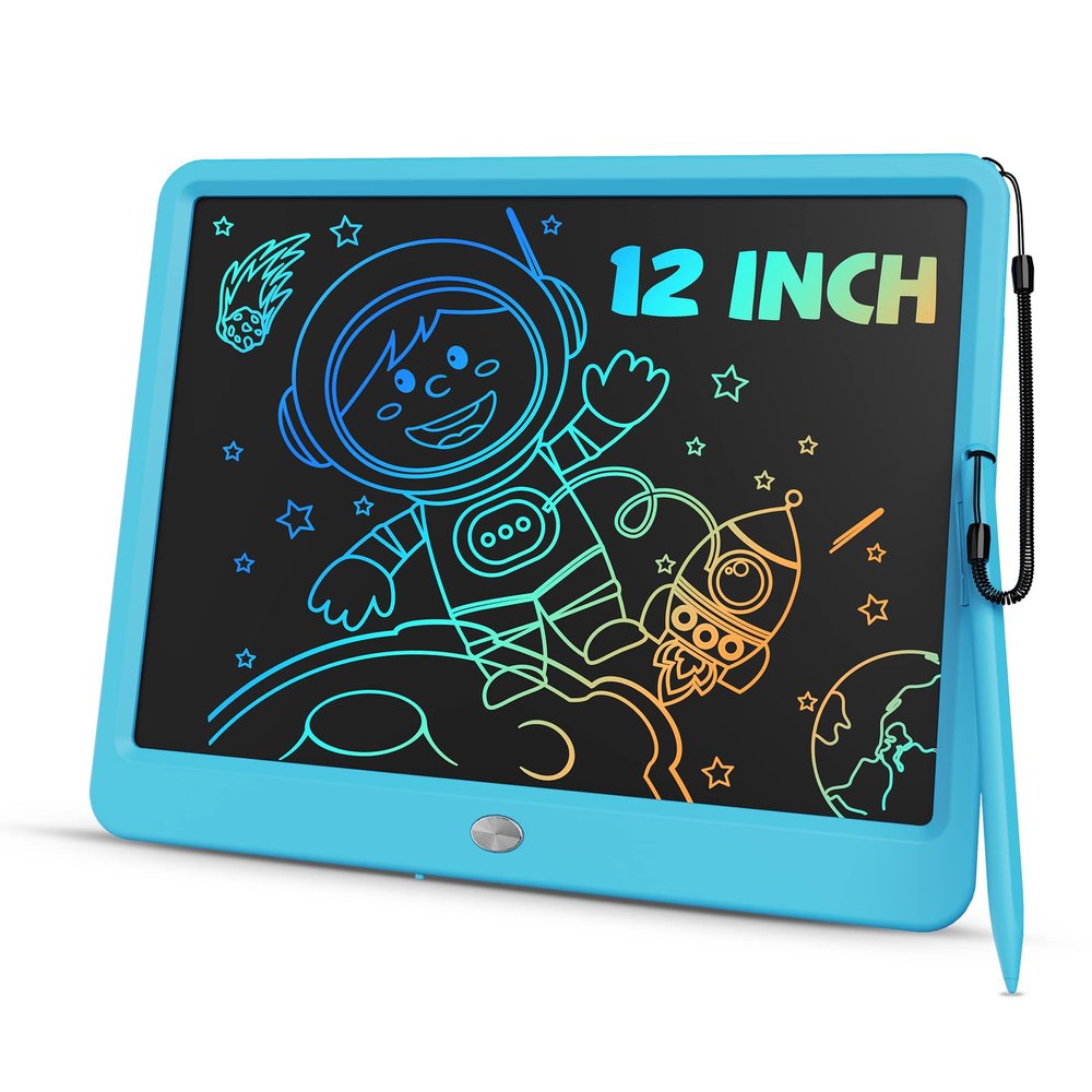 TEKFUN Large Screen 12inch LCD Writing Tablet with Anti-Lost Stylus, Erasable Doodle Board No Mess Drawing Pad, Car Trip Travel Toys for Kids, Birthday Gift for 3 4 5 6 7 Girls Boys