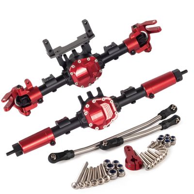 Aluminum Alloy 1/10 RC Crawler AR44 SCX10 II 90047 90046 AX90060 Builders Kit Upgrade (Red Axle Set)