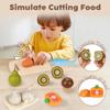 Lehoo Castle Wooden Play Food Sets for Kids Kitchen, Food Toys for Toddlers 3+ Year Old, Pretend Food Play Kitchen Accessories, Cutting Fruits Vegetables Toys, Gift for Boys Girls view 3