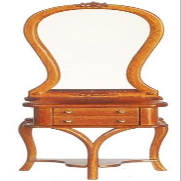 Dollhouse Art Deco Dressing Table & Mirror JBM Walnut Bedroom Furniture 1:12
