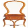 Dollhouse Art Deco Dressing Table & Mirror JBM Walnut Bedroom Furniture 1:12 view 1