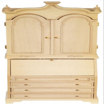 Melody Jane Dolls Houses Dollhouse Chinoiserie Bureau Desk JBM Miniature Unfinished Study Furniture 1:12