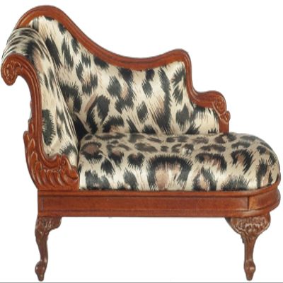 Melody Jane Dolls Houses Dollhouse Victorian French Rococo Chaise Longue Walnut JBM Furniture 1:12