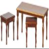 Melody Jane Dolls Houses Dollhouse Walnut Nest of 3 Tables JBM Miniature Living Room Furniture 1:12 view 1