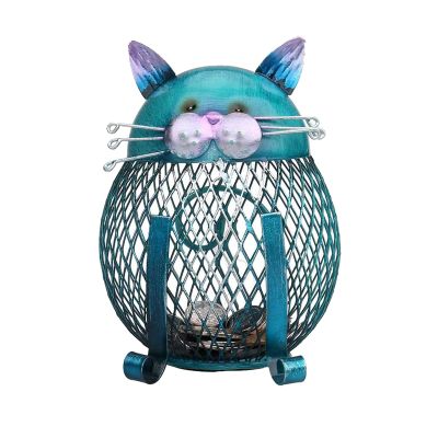 Ailgely Metal Cat Piggy Bank,Cat Coin Bank Coin Box for Adults Kids,Cute Animal Money Bank,Handcrafts Decoration for Cat Lovers Birthday