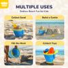 TOY Life Collapsible Beach Bucket Toys for Kids Beach Essentials with Portable 3 Seashell Bags & 3 Silicone Collapsible Sand Bucket & Shovels Travel Sand Toys Sandbox Toy for Fishing, Beach Party view 2