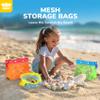 TOY Life Collapsible Beach Bucket Toys for Kids Beach Essentials with Portable 3 Seashell Bags & 3 Silicone Collapsible Sand Bucket & Shovels Travel Sand Toys Sandbox Toy for Fishing, Beach Party view 3
