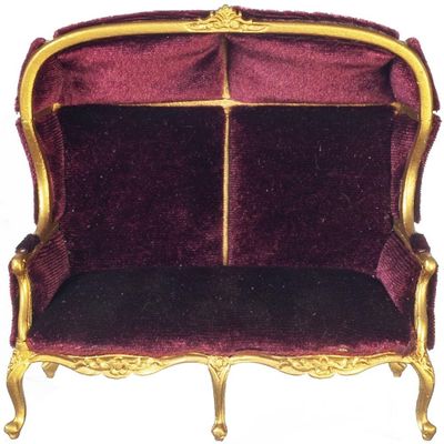Melody Jane Dolls Houses Dollhouse Red Medieval Double Porter Chair JBM Miniature Hall Furniture 1:12