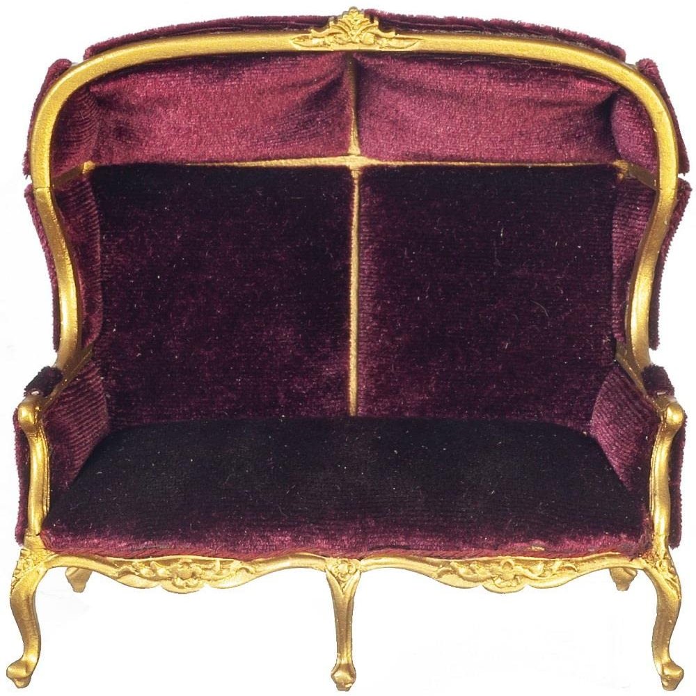 Melody Jane Dolls Houses Dollhouse Red Medieval Double Porter Chair JBM Miniature Hall Furniture 1:12