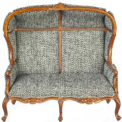Melody Jane Dolls Houses Dollhouse Grey Medieval Double Porter Chair JBM Miniature Hall Furniture 1:12