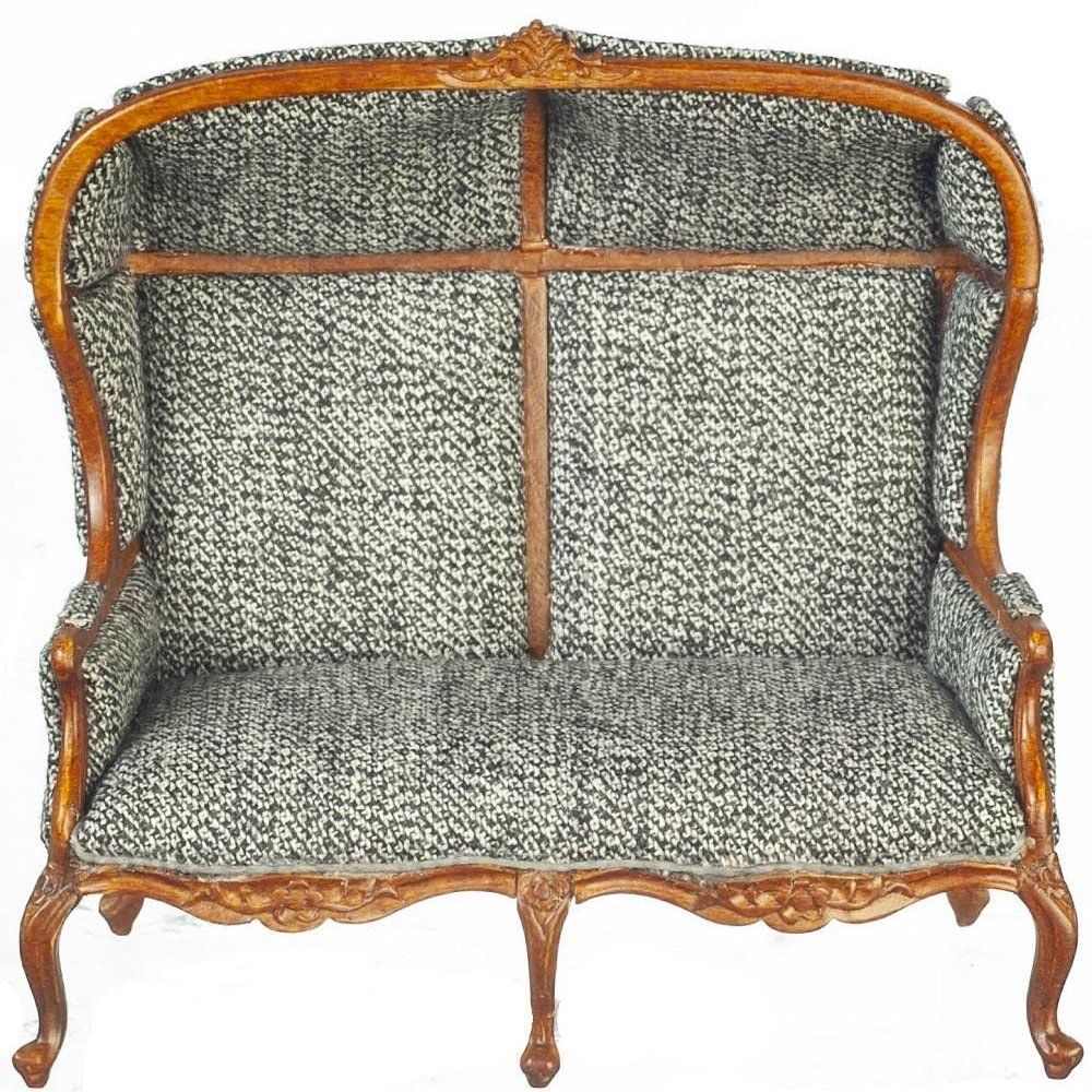Melody Jane Dolls Houses Dollhouse Grey Medieval Double Porter Chair JBM Miniature Hall Furniture 1:12