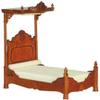 Melody Jane Dolls Houses Dollhouse 1860 Walnut Carved Victorian Half Tester Bed JBM Miniature Furniture view 1