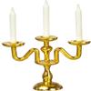 Dollhouse 3 Arm Gold Candelabra Miniature Dining Table Accessory 1:12 Scale view 1
