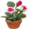 Dollhouse Roses in Pot Violet & Pink Miniature Garden Accessory 1:12 Scale view 1