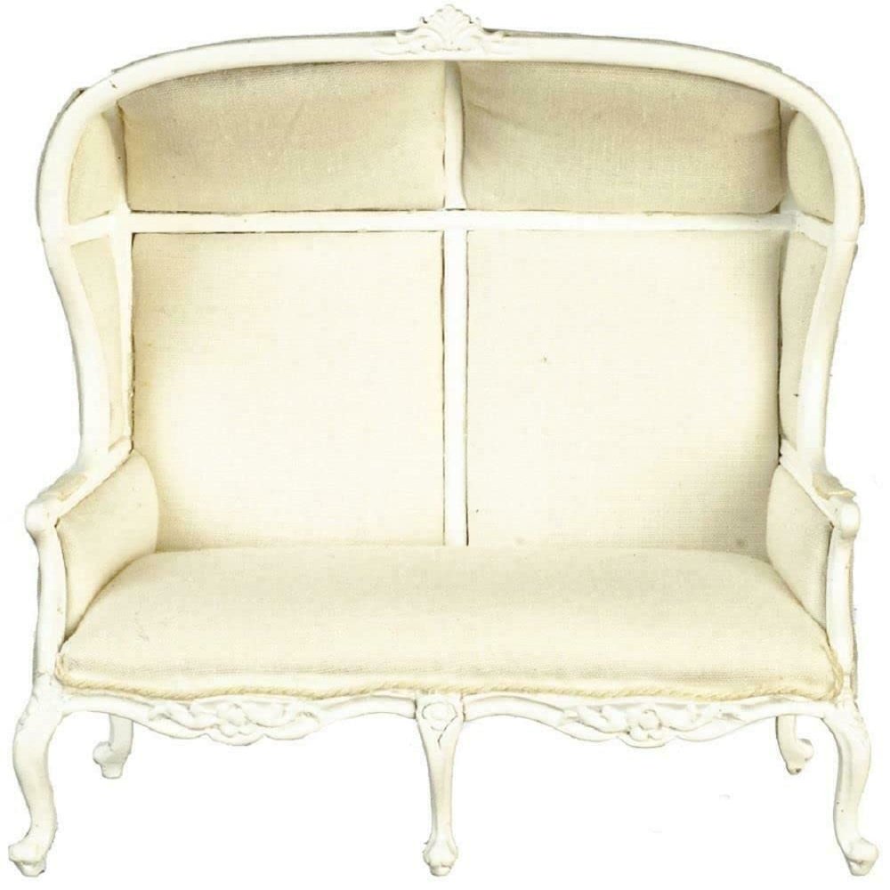 Melody Jane Dolls Houses Dollhouse White Medieval Double Porter Chair JBM Miniature Hall Furniture 1:12