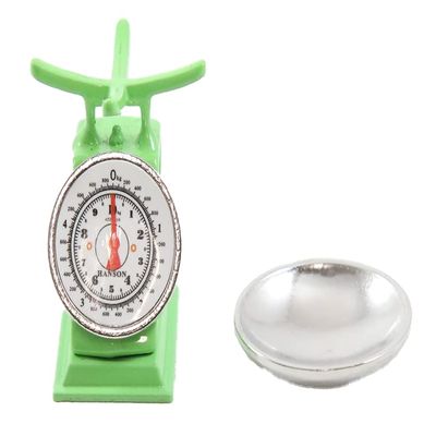 Melody Jane Dolls House Green Weighing Scales Miniature Kitchen Grocery Shop Accessory 1:12