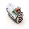Dolls House Chocolate Yule Log on Doily Miniature Food Cake Christmas Accessory view 1