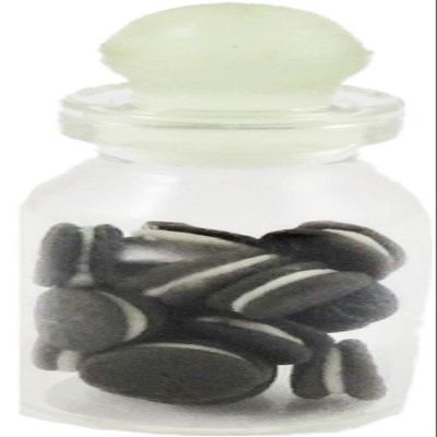 Melody Jane Dolls Houses Dollhouse Glass Jar with Chocolate Sandwich Cookies Kitchen Shop Accessory 1:12