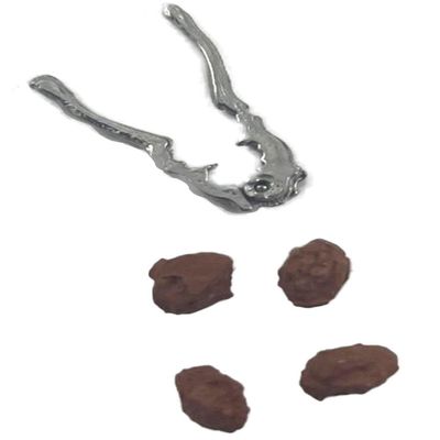 Melody Jane Dolls Houses Dollhouse Silver Nut Cracker & Nuts Miniature Dining Christmas Accessory 1:12
