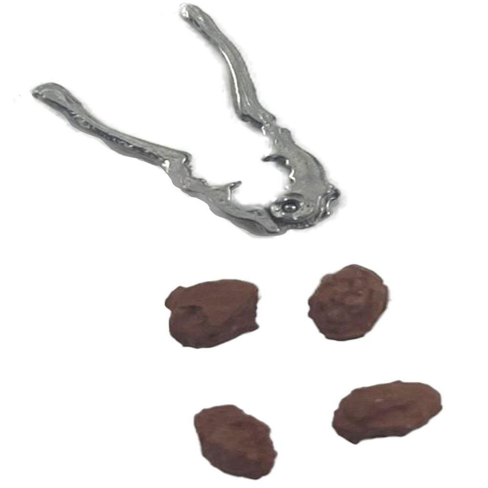 Melody Jane Dolls Houses Dollhouse Silver Nut Cracker & Nuts Miniature Dining Christmas Accessory 1:12