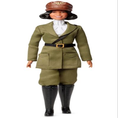Barbie Inspiring Women Doll, Bessie Coleman Collectible Dressed in Aviator Suit with Helmet and Goggles