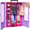 Barbie Closet with 6 Hangars, Accessory Features Translucent Doors, Racks, Shelves & Space for Doll (Not Included) view 2