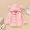 Baby Girl Boy Knit Cardigan Sweater Hoodies Warm Tops Toddler Infant Fox Ear Astronaut Hooded (Pink, 12-18 Months) view 2