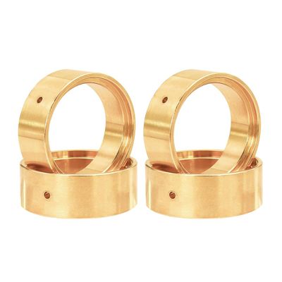 FACCNOY 4pcs Heavy Brass Counterweight Wheel Hub Wheel Ring Clamp Rings for FMS 1/24 Power Wagon FCX24 RC Crawler Car Model Upgrade Part