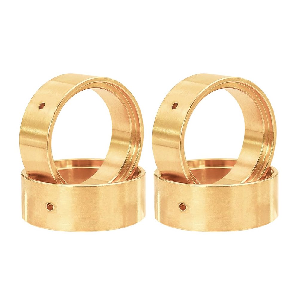 FACCNOY 4pcs Heavy Brass Counterweight Wheel Hub Wheel Ring Clamp Rings for FMS 1/24 Power Wagon FCX24 RC Crawler Car Model Upgrade Part