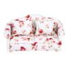 Agatige Doll Couch, Flower Pattern Mini Double Sofa for 1/12 Scale Doll(Large Flower Clusters) view 1