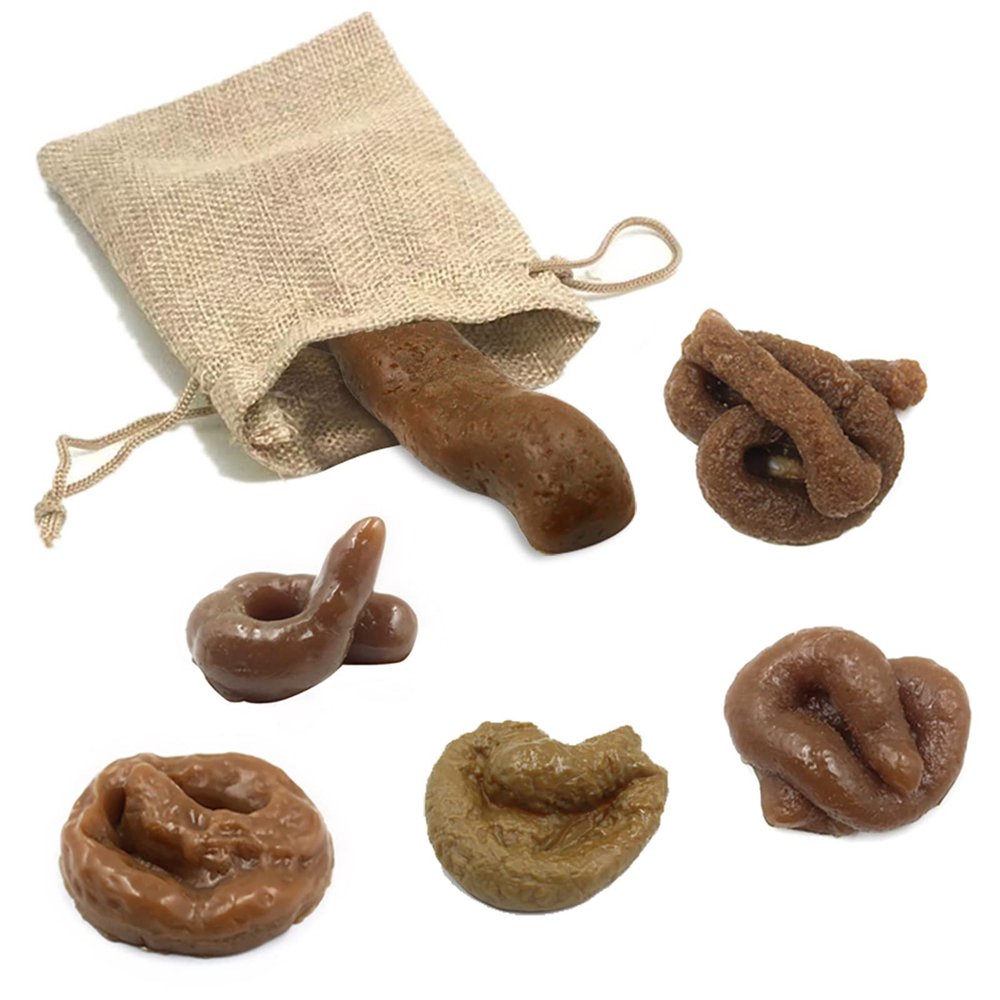 6 pieces real fake poo novelty floating fake poo toy, April Fool's Day prank, Gag Toyscat fake poo, Fake shit, many shapes animal poo.Brown