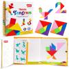 Travel Tangram Puzzle,Magnetic Puzzle Book Game Road Trip Game Jigsaw Shapes Dissection STEM Games with Solution IQ Educational Toy for Kid Adult Challenge Brain Teasers 240 Patterns(2Pcs Tangrams) view 1