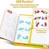 Travel Tangram Puzzle,Magnetic Puzzle Book Game Road Trip Game Jigsaw Shapes Dissection STEM Games with Solution IQ Educational Toy for Kid Adult Challenge Brain Teasers 240 Patterns(2Pcs Tangrams) view 4