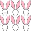 WILLBOND 6 Pieces Easter Plush Bunny Ears Cute Bunny Headband for Adult Costume Cosplay Easter Christmas(Gray, Pink,Regular Style) view 1