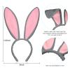 WILLBOND 6 Pieces Easter Plush Bunny Ears Cute Bunny Headband for Adult Costume Cosplay Easter Christmas(Gray, Pink,Regular Style) view 3