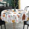 AOYEGO Wild Animal Paradise Table Cloth Deer Giraffe Bear Fox Squirrel Hedgehog Hamster Snail Round Tablecloth 60 Inch for Dining Room, Party, Banquet view 2