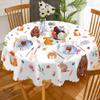 AOYEGO Wild Animal Paradise Table Cloth Deer Giraffe Bear Fox Squirrel Hedgehog Hamster Snail Round Tablecloth 60 Inch for Dining Room, Party, Banquet view 3