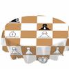 AOYEGO Brown Chessboard Table Cloth King Queen Horse Role Chess Game Round Tablecloth 60 Inch for Dining Room, Party, Banquet view 1