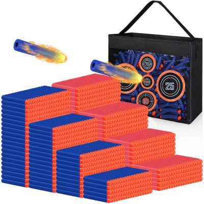 Pokiiulk Refill Darts Bullets Fit for Nerf Guns, 1000 Pcs Foam Darts Fit for Nerf Party with Portable Shooting Practice Target Mesh Bag