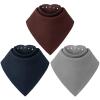 Baby Noah Adult Drool Bib for Special Needs, 3 Pack Large Elderly Bandana, Teen Bib for Women Men, Soft Absorbent Set for Kid (L Size-darkblue/Brown/Grey) view 1